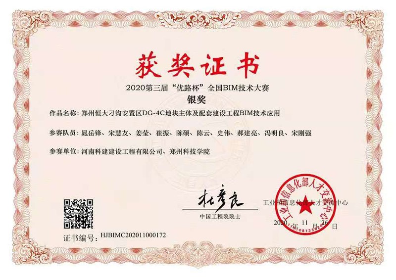 郑州恒大刁沟安置区DG-4C地块主体及配套建设完美官方网页版BIM技术应用（银奖）